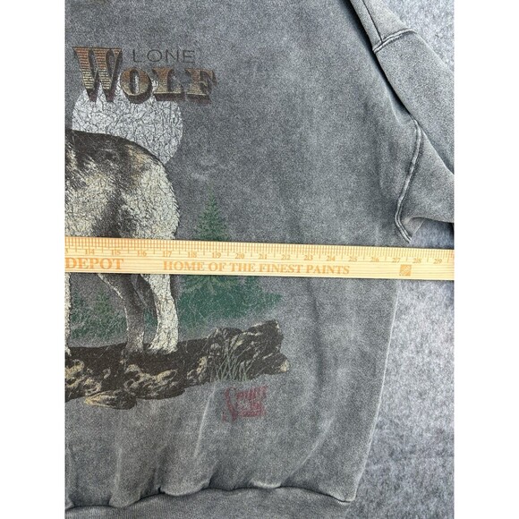 Vintage 90s Wolf Nature Sweatshirt Men’s Size 2XL Gray Crewneck Animal USA Y2K - Picture 8 of 10